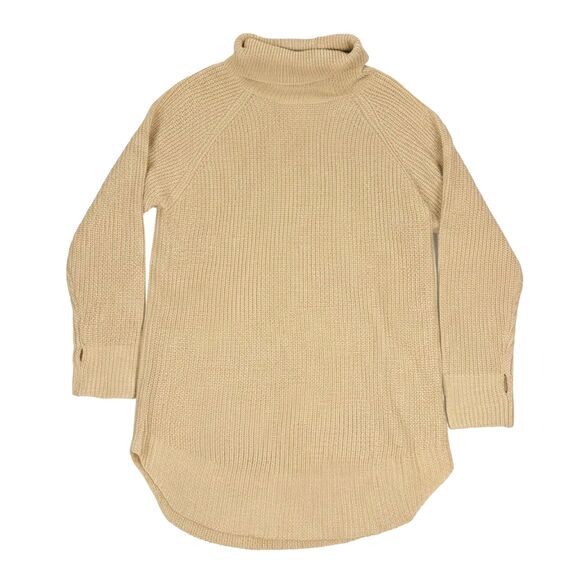 Lillusory Apricot Beige Tan Oversized Turtleneck Sweater Dress Small - Picture 5 of 8